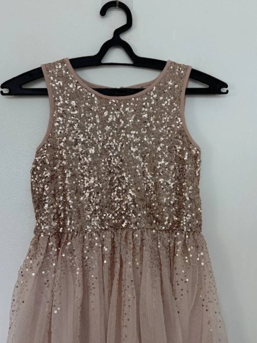 Gap Kids Blush Pink Sequin Tulle Sleeveless Dress Size M 8